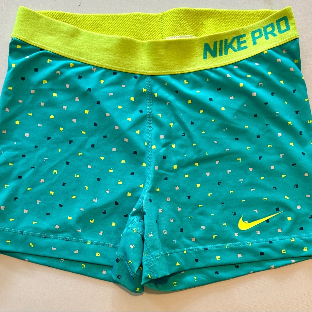 Nike Blue and Yellow Athletic Shorts with Compression Fit